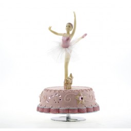 Carillon rosa con ballerina danzante 