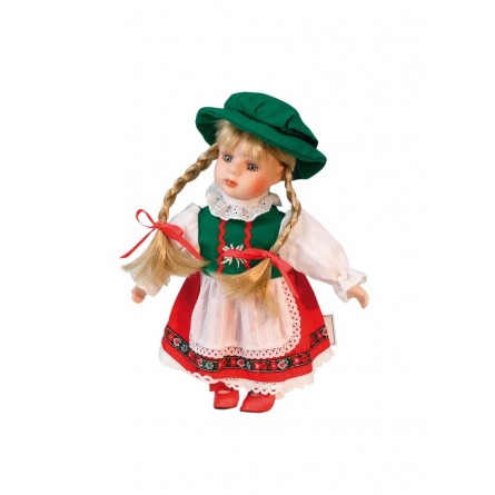 Musicbox Bavarian doll made of porcelain