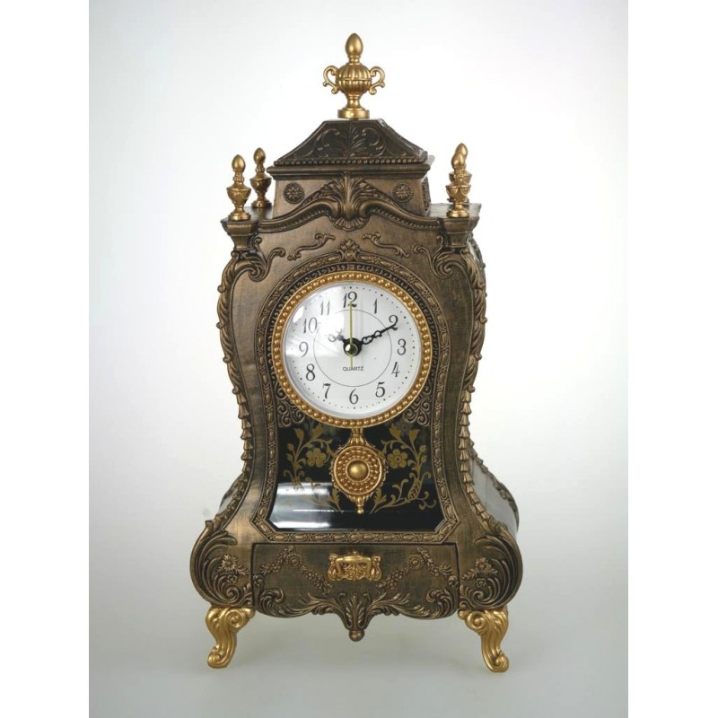 Carillon orologio da caminetto in oro antico con cassetti