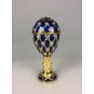 Porta gioielli in stile uovo Fabergé blu 